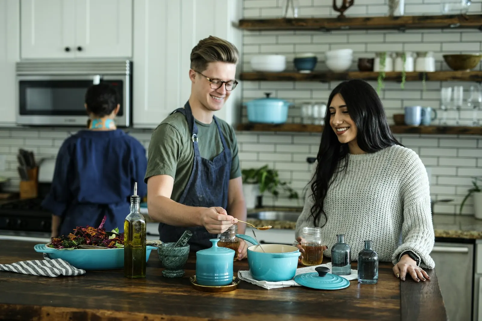 The team at work in a kitchen